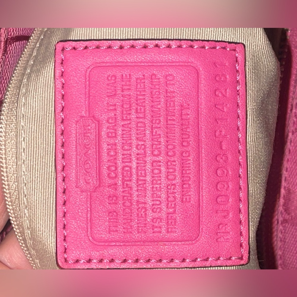 Coach Fuchsia Signature Shoulder Bag - Picture 15 of 16